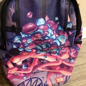 Sprayground Pink and Purple Graphic Backpack